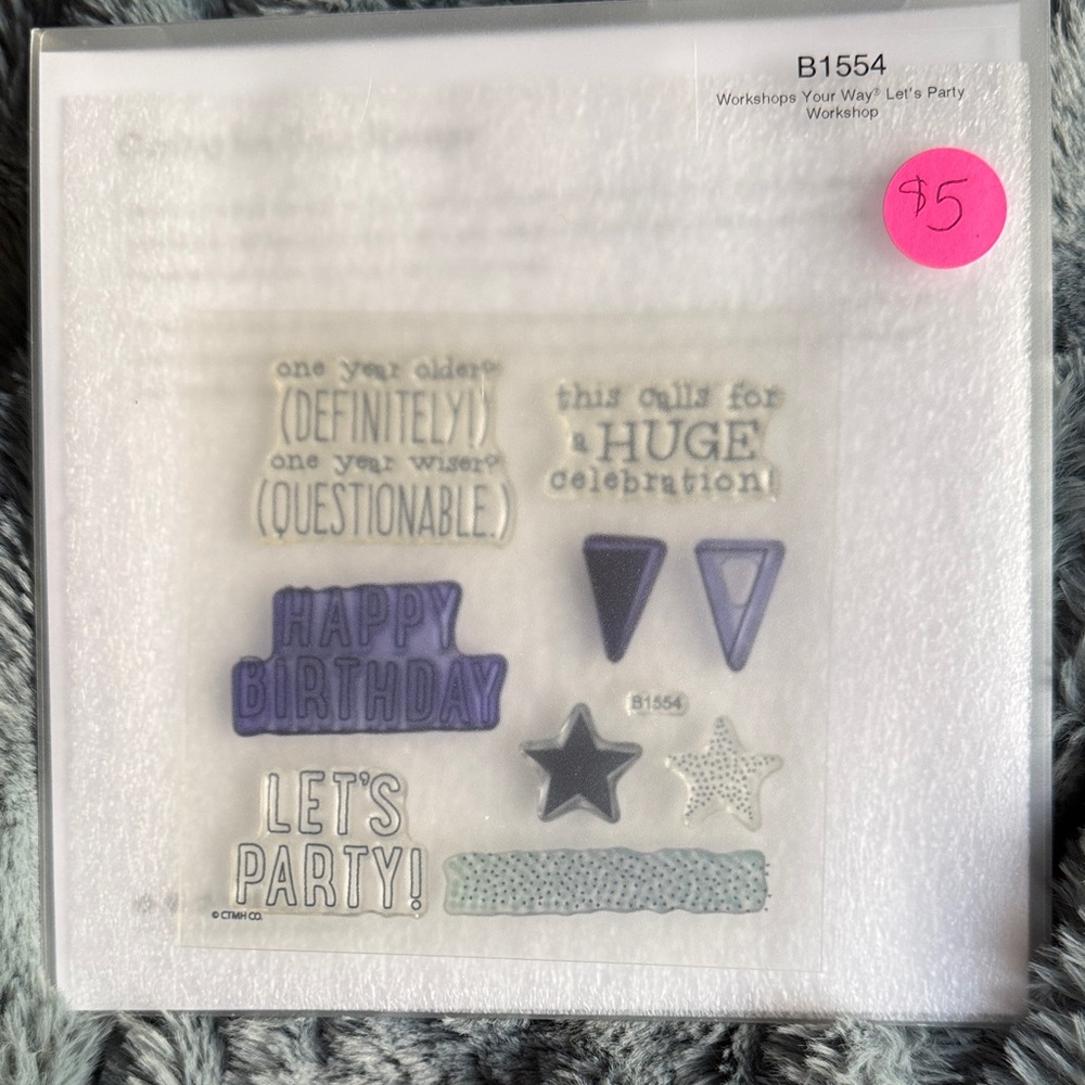 Let's Party Home Design Stamps - Purple and Black